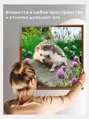 Алмазная мозаика "Ежик и клевер", без подрамника, 30 х 30 см