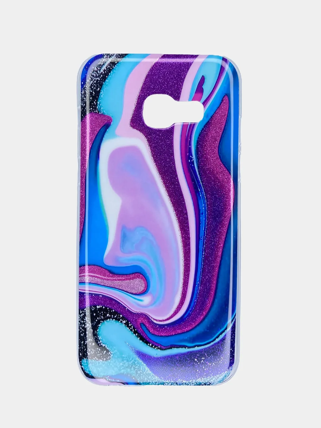 Индиго чехол Samsung Galaxy A3 2017 / SM-A320, Галакси А3 2017, силиконовый с мраморным рисунком