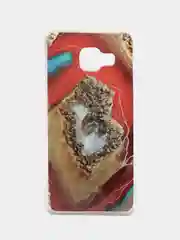 Красный чехол Samsung Galaxy A3 2017 / SM-A320, Галакси А3 2017, силиконовый с мраморным рисунком
