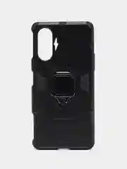 Черный чехол противоударный с кольцом-держателем на Xiaomi Poco F3 GT (Сяоми Поко Ф3 ГТ)