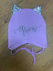Бежевый меланж шапка кошечка