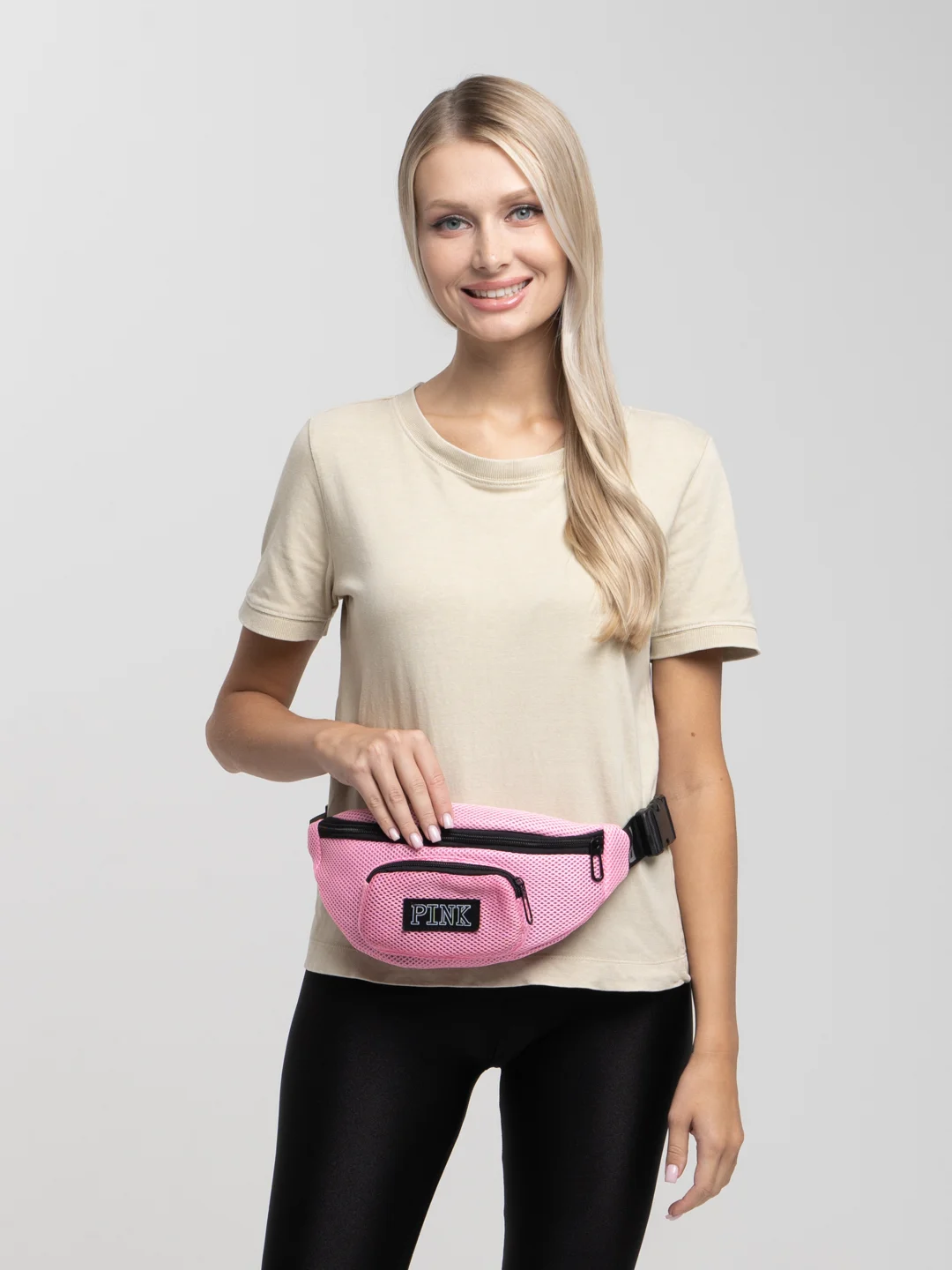Сумка-бананка на пояс Pink, спортивная сумка, для бега, подростковая