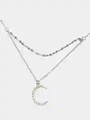 Серебряный колье с подвеской Месяц из кристаллов