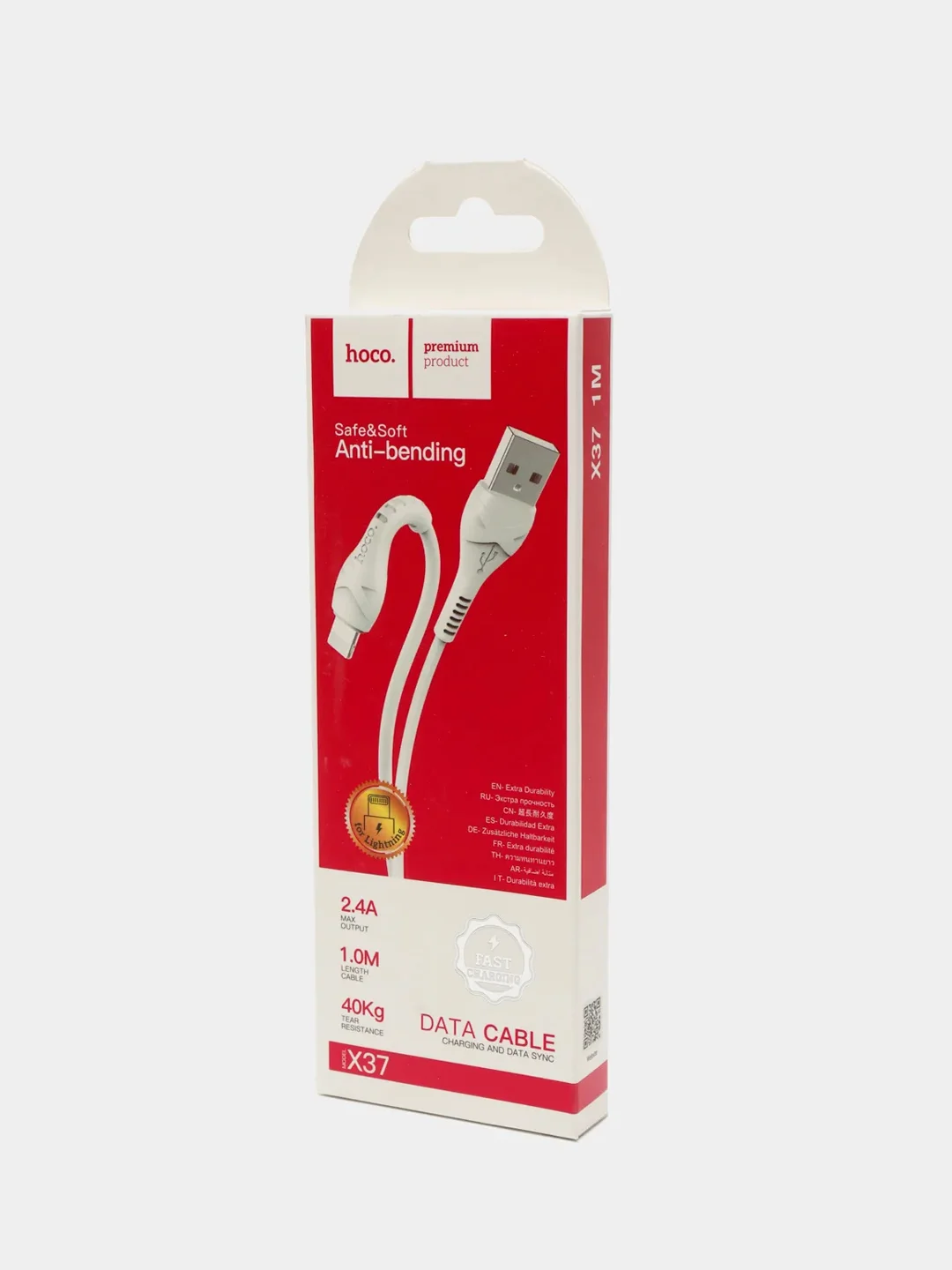 Анти-загиб кабель зарядный iPhone Lightning Hoco X37 быстрая зарядка