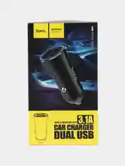 Черный автомобильное зарядное устройство Hoco Z30A с подсветкой, 2 x USB, быстрая зарядка
