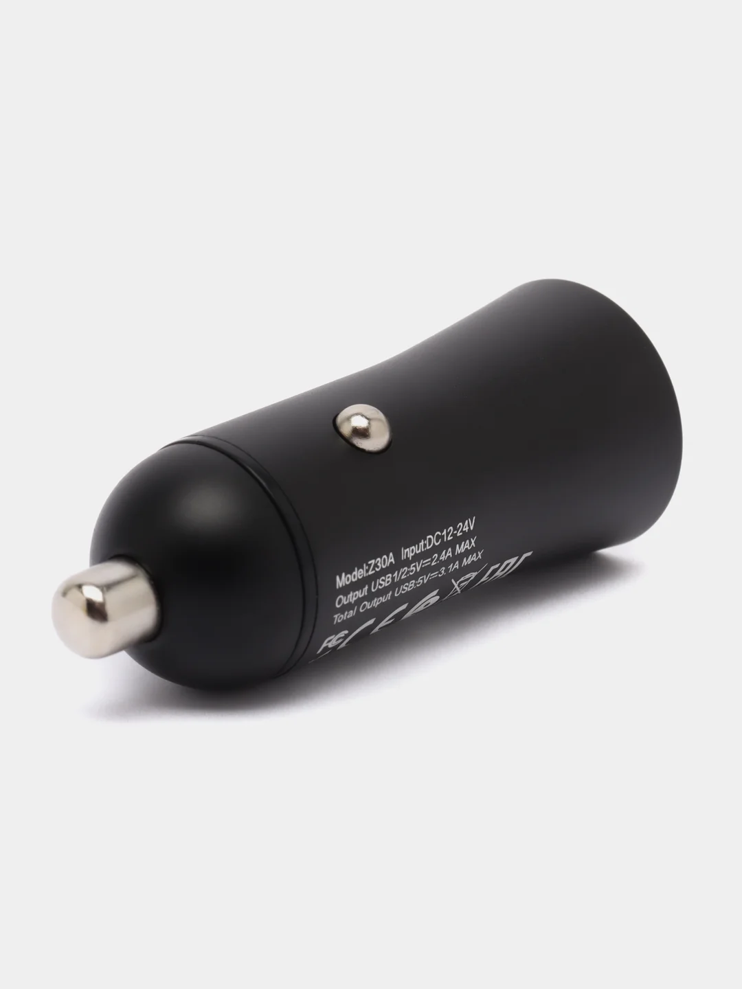 Черный автомобильное зарядное устройство Hoco Z30A с подсветкой, 2 x USB, быстрая зарядка