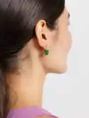 Зеленый серьги "Бабочки"