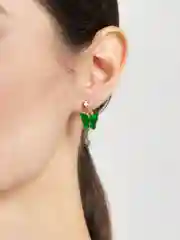 Зеленый серьги "Бабочки"