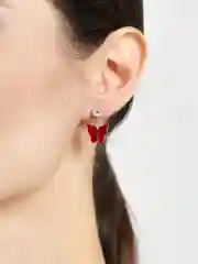 Красный серьги "Бабочки"