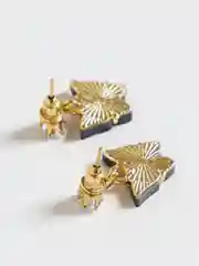 Черный серьги "Бабочки"