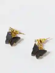 Черный серьги "Бабочки"
