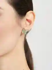 Зеленый серьги Бабочки