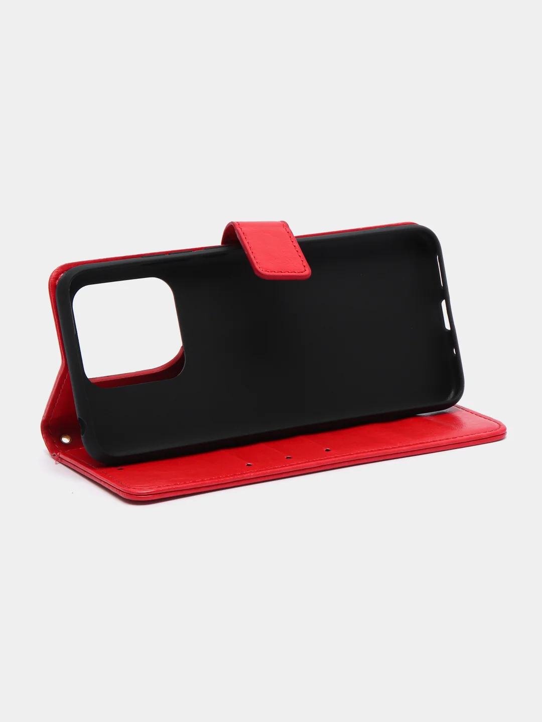 Алый кожаный PU чехол-книжка Xiaomi Redmi 10C