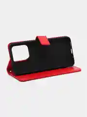 Алый кожаный PU чехол-книжка Xiaomi Redmi 10C