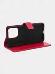 Фуксия кожаный PU чехол-книжка Xiaomi Redmi 10C