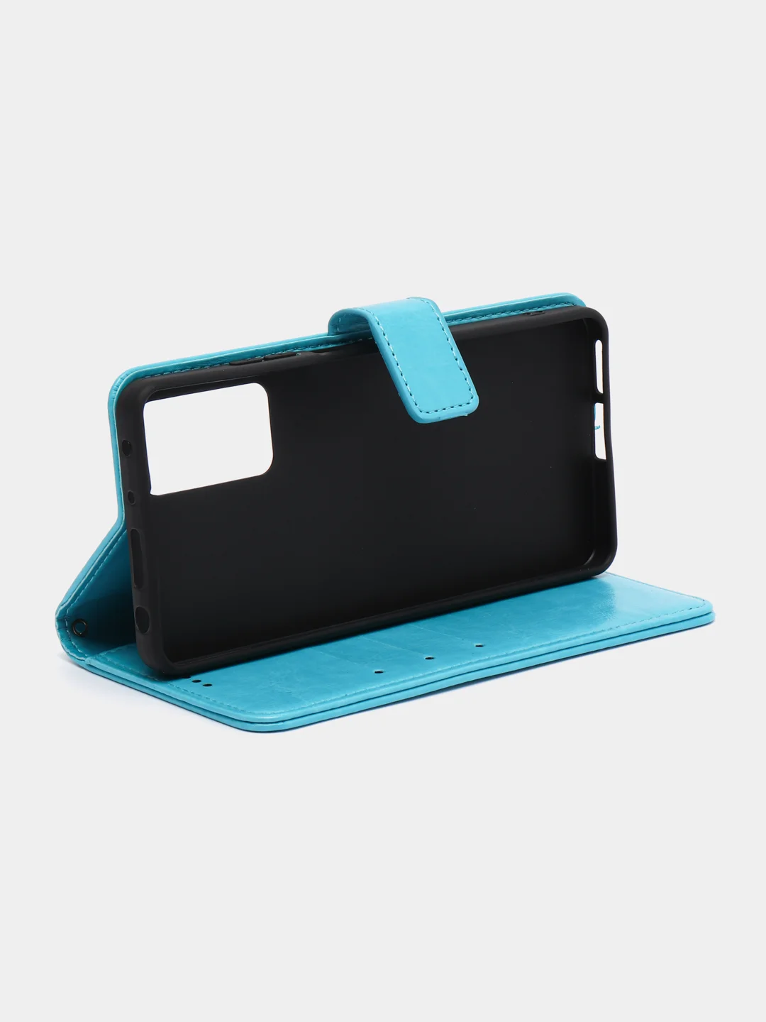 Голубой кожаный PU чехол-книжка Xiaomi Redmi Note 11 Pro 4G
