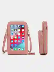 Коралловый меланж женская сумка клатч с окошком для телефона