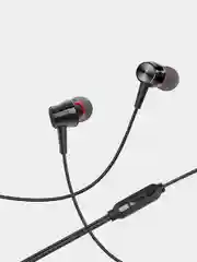 Черный наушники проводные вакуумные с микрофоном Borofone BM52