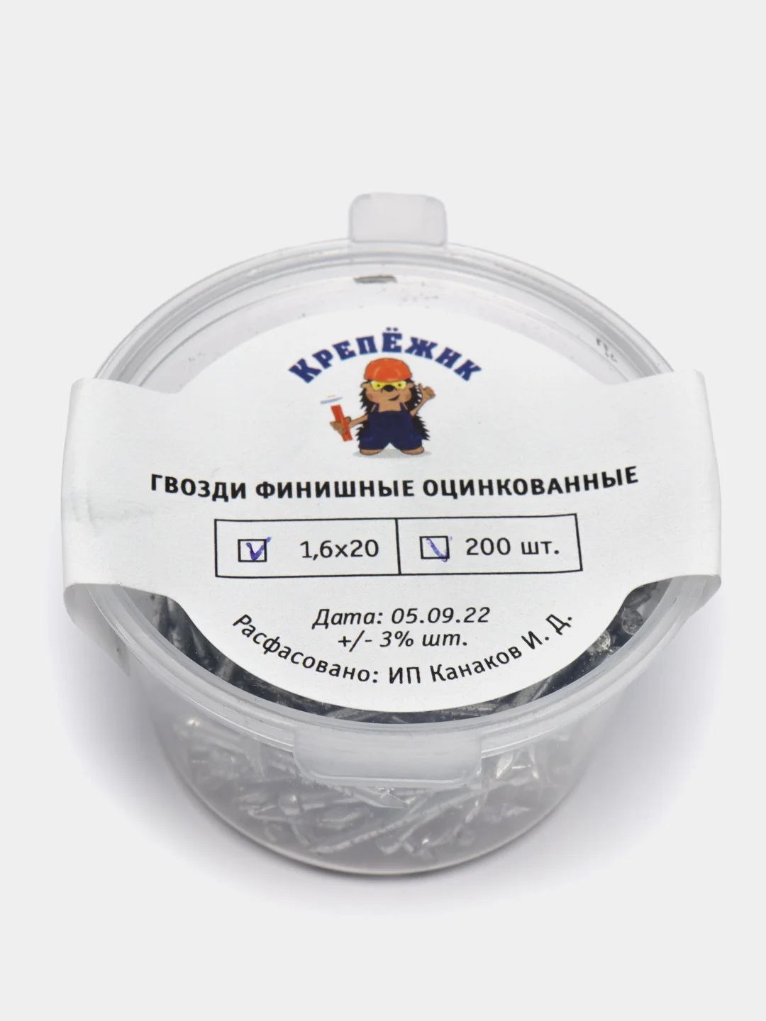 Финишные гвозди оцинкованные 1,6х20