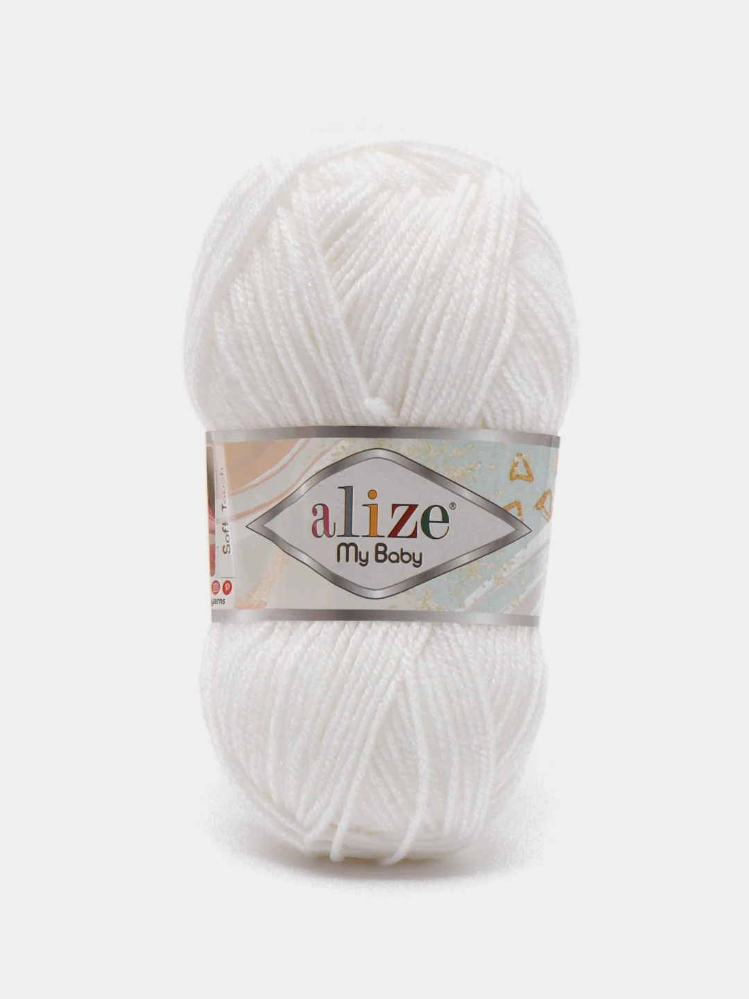 Белый пряжа детская Alize (Ализе) My Baby, 5 штук, акрил, 50 г, 150 м