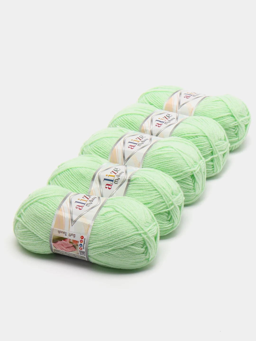 Мятный пряжа детская Alize (Ализе) My Baby, 5 штук, акрил, 50 г, 150 м