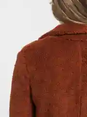 Коралловый меланж шуба-пальто женская "Тедди", из искусственного меха