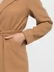 Бежевый женское длинное пальто, оверсайз