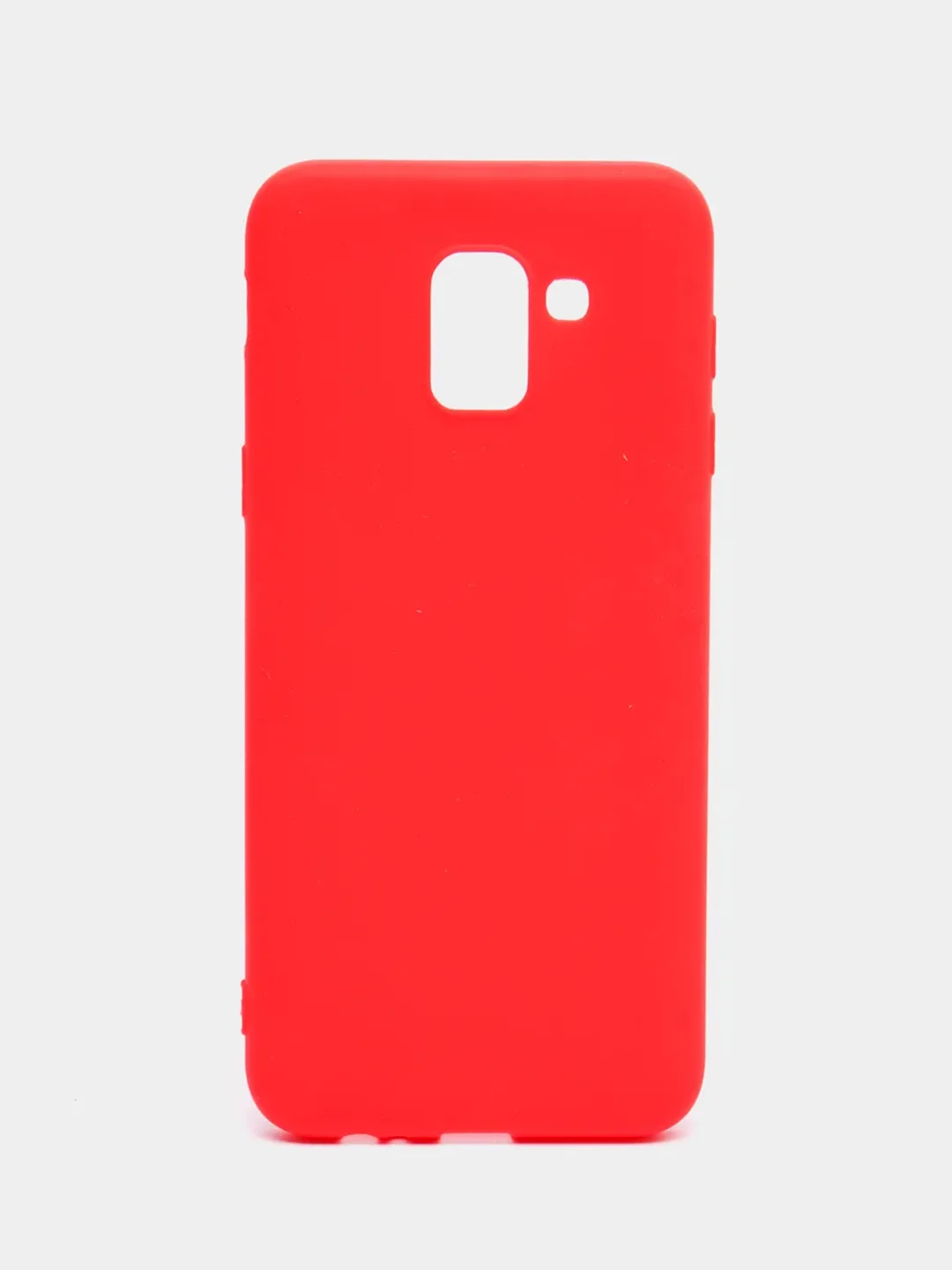 Красный чехол Samsung Galaxy J6 2018, Самсунг Галакси Джи6 2018, силиконовый цветной матовый