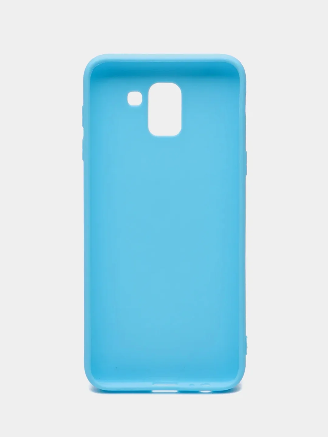 Голубой чехол Samsung Galaxy J6 2018, Самсунг Галакси Джи6 2018, силиконовый цветной матовый