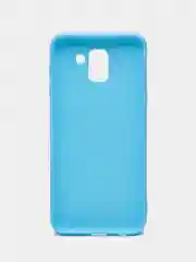 Голубой чехол Samsung Galaxy J6 2018, Самсунг Галакси Джи6 2018, силиконовый цветной матовый