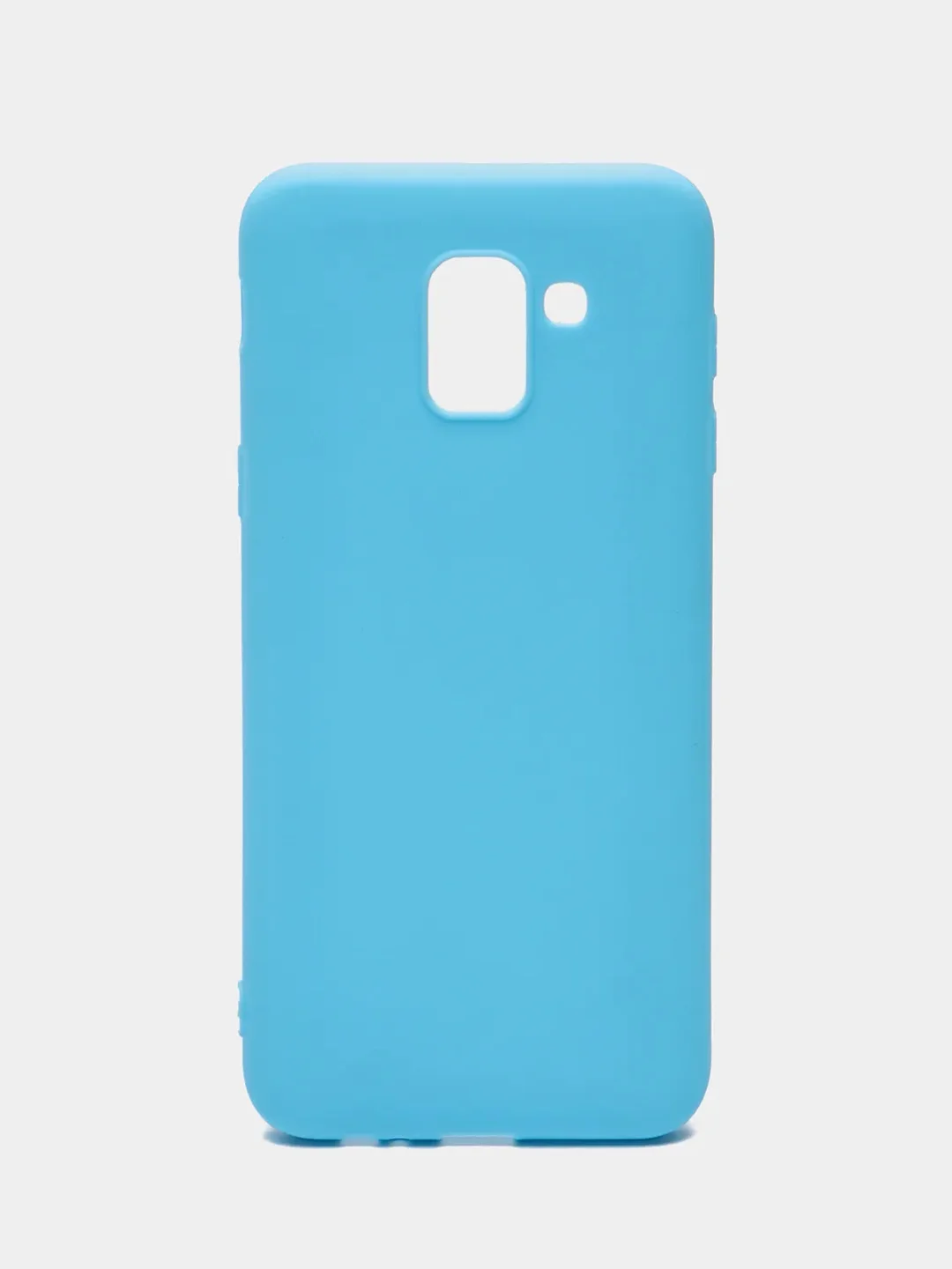 Голубой чехол Samsung Galaxy J6 2018, Самсунг Галакси Джи6 2018, силиконовый цветной матовый
