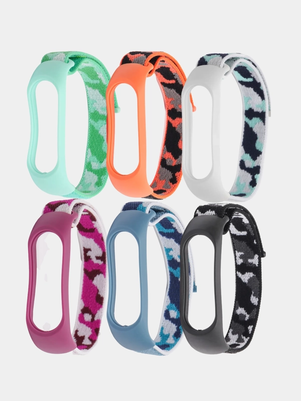 Нейлоновый ремешок для Xiaomi Mi Band (бэнд) 3, 4, 5, 6 камуфляж сяоми ми банд NFC