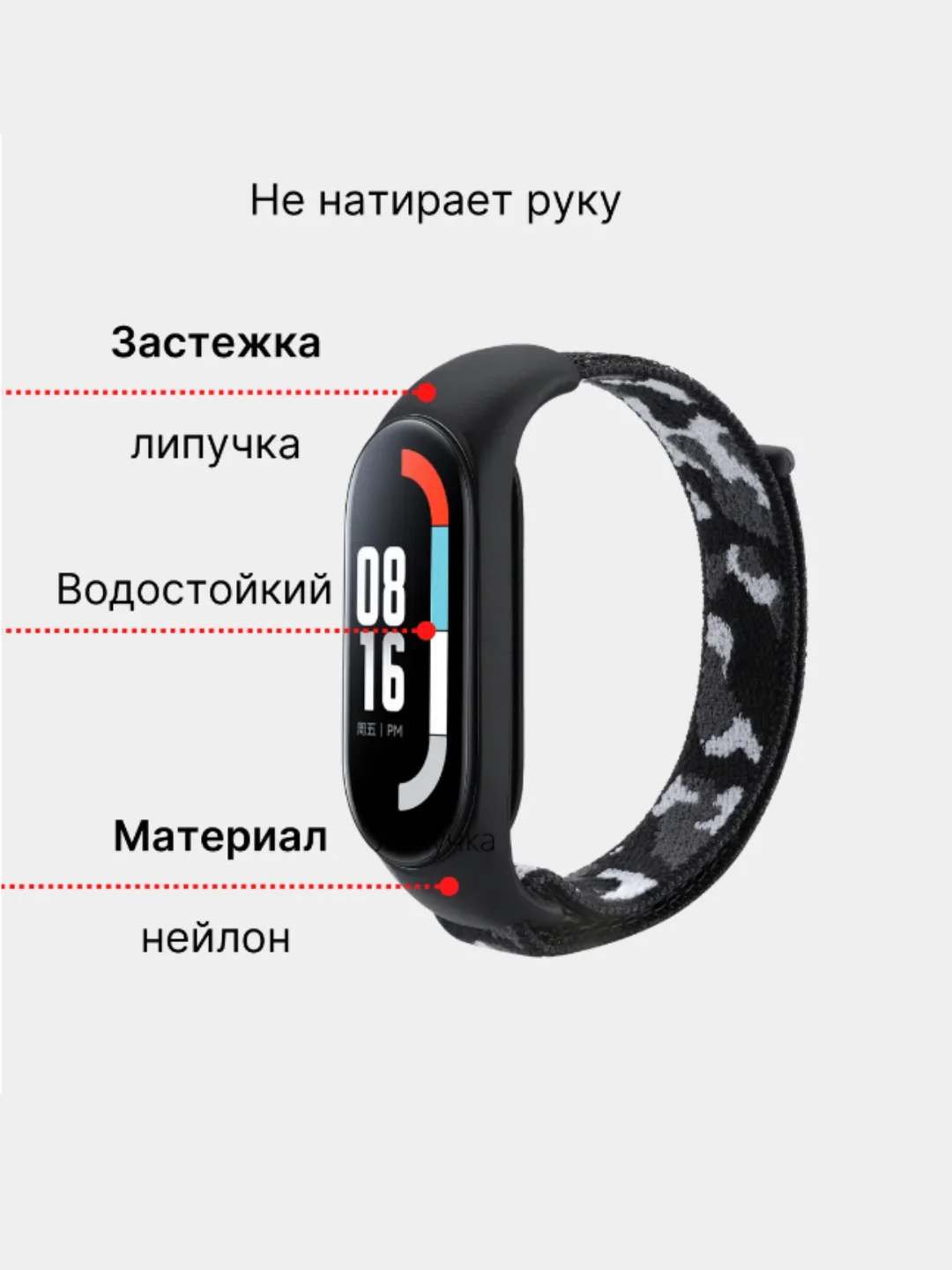 Бирюзовый нейлоновый ремешок для Xiaomi Mi Band (бэнд) 3, 4, 5, 6 камуфляж сяоми ми банд NFC