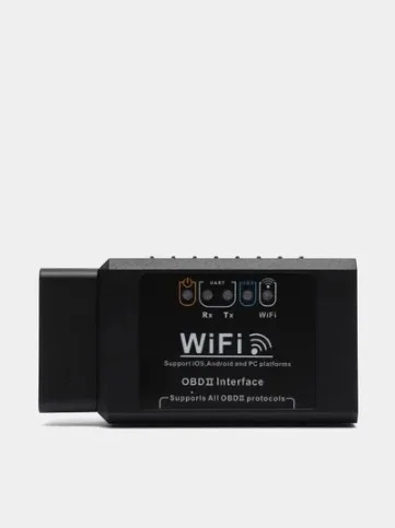 Черный сканер-адаптер Wi-Fi ELM327 OBD 2