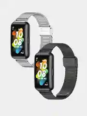 Серебряный металлический ремешок для Huawei band 7 / Honor band 7, миланская петля