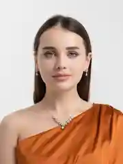 Серый металлик свадебный комплект украшений