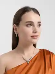 Серый металлик свадебный комплект украшений