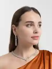 Белый свадебный комплект украшений