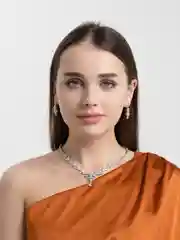 Белый свадебный комплект украшений