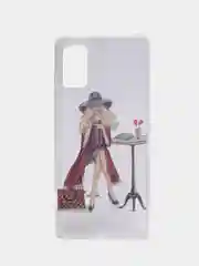 Багровый чехол Samsung Galaxy A41, Самсунг Галакси А41 прозрачный с рисунком