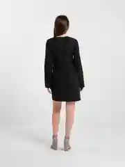 Черный платье женское черное, с длинными рукавами клёш, А-силуэт
