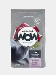 Сухой корм AlphaPet WOW, для взрослых домашних кошек и котов, с уткой и потрошками, 0,75кг