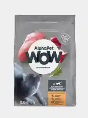 Сухой корм AlphaPet WOW, для стерилизованных кошек и котов, с индейкой и потрошками, 350 г