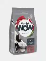 Сухой корм AlphaPet WOW, для взрослых собак средних пород, с говядиной и сердцем, 2 кг