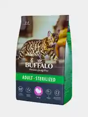 Корм сухой Mr.Buffalo для стерилизованных кошек, с индейкой, 10 кг