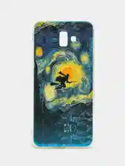 Бирюзовый чехол Samsung Galaxy J6+ / J6 Plus, Галакси Джи6+ / Джи6 Плюс, силиконовый с рисунком