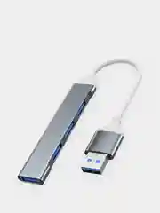 Серый хаб-концентратор USB 3.0 hub на 4 порта, переходник USB-хаб Type-C