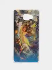Голубой чехол Samsung Galaxy A7 2016 (A710), Самсунг Галакси А7 2016 (А710) силиконовый с рисунком