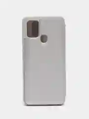 Серебряный чехол-книжка с прозрачным окном Samsung A21S, A32, A41