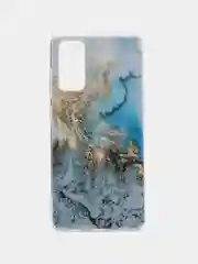 Голубой силиконовый чехол на Samsung Galaxy S20 FE / Самсунг S20 FE прозрачный, с рисунком